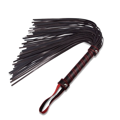 Черная плеть с петлей и контрастной красной строчкой - 45,7 см. - фото, цены