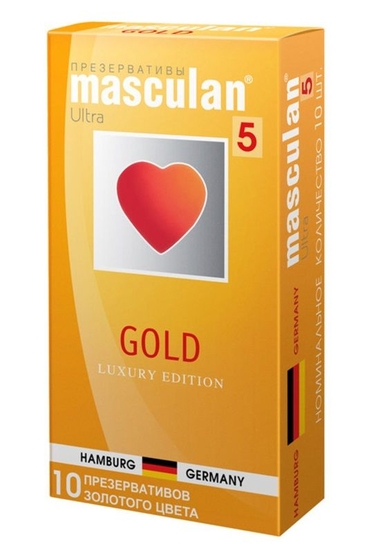 Презервативы Masculan Gold с ароматом ванили - 10 шт. - фото, цены