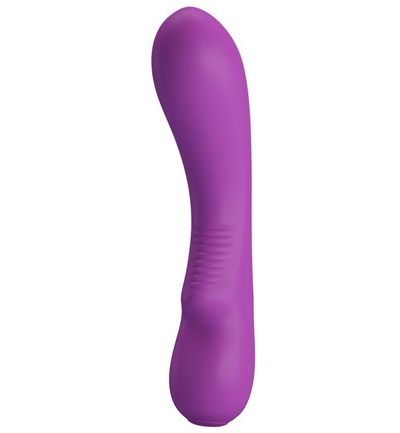 Фиолетовый силиконовый вибратор Elsa - 19 см. - фото, цены