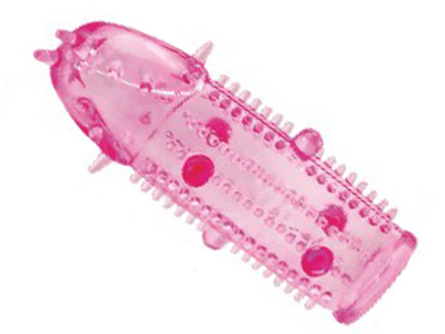 Розовая насадка на пенис с закрытой головкой - 11,5 см. - фото, цены