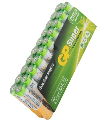 Алкалиновые батарейки Gp Super Alkaline 24а типа ааa - 20 шт. - фото, цены