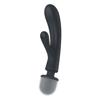 Серый двусторонний вибромассажер Triple Lover - 23,7 см. - фото, цены