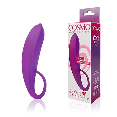 Фиолетовый женский стимулятор с колечком-ручкой - 18 см. - фото, цены