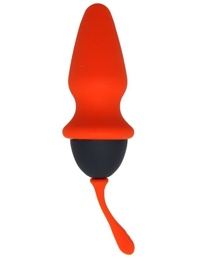 Оранжево-черная анальная пробка - 8 см. - фото, цены