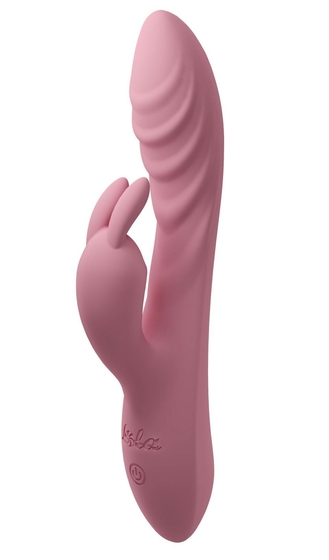Розовый перезаряжаемый вибратор-кролик Thai - 20,6 см. - фото, цены