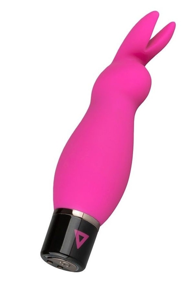 Розовый силиконовый вибратор Lil Rabbit с ушками - 13 см. - фото, цены