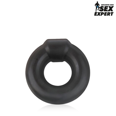 Черное силиконовое круглое эрекционное кольцо Sex Expert - фото, цены