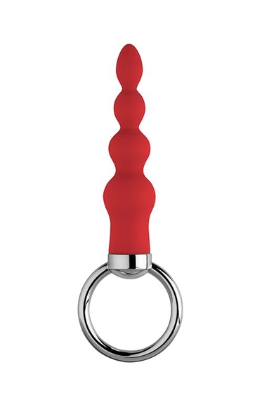 Красная анальная цепочка с колечком Butt O 3inch Butt Plug - фото, цены