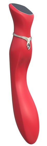 Красный вибратор с screen-touch управлением Miracle Chance - 21 см. - фото, цены