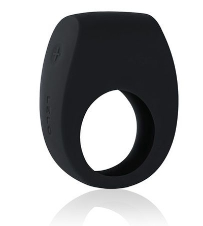 Чёрное эрекционное кольцо Tor 2 с вибрацией - фото, цены