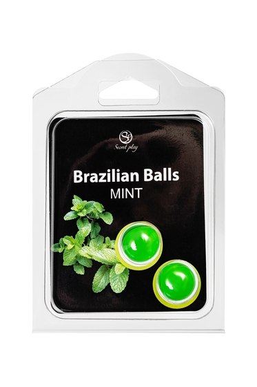 Набор из 2 шариков с массажным маслом Brazilian Balls с ароматом мяты - фото, цены