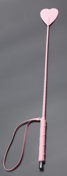 Розовый стек с наконечником-сердцем из искусственной кожи - 70 см. - фото, цены