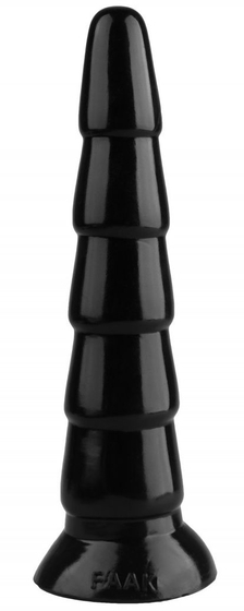 Черный анальный рельефный стимулятор - 27 см. - фото, цены
