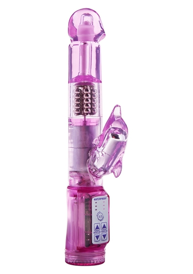 Фиолетовый вибратор Mini Marvelous Dolphin - 22,5 см. - фото, цены