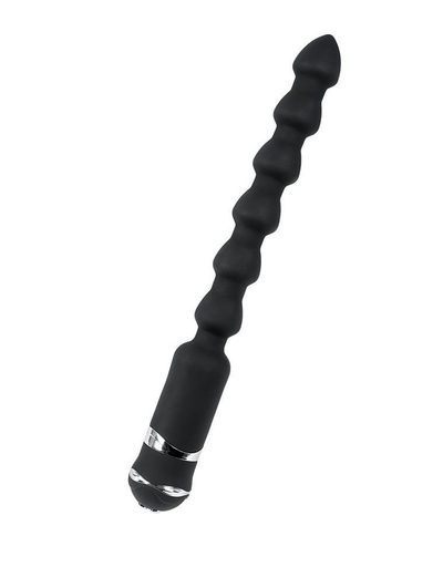 Черный силиконовый анальный вибростимулятор Toyfa - 35 см. - фото, цены