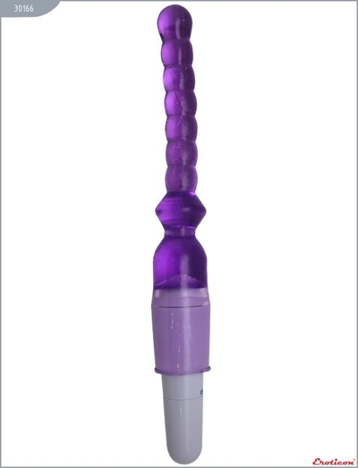 Фиолетовый гелевый анальный вибратор - 25 см. - фото, цены