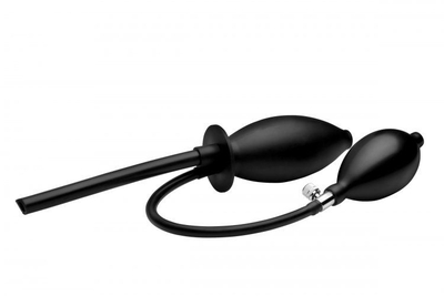 Черная анальная пробка с расширением Isabella Sinclaire Inflatable Enema Plug - 11,4 см. - фото, цены