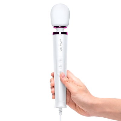 Белый проводной вибратор Le Wand Petite Vibrating Massager - 25 см. - фото, цены