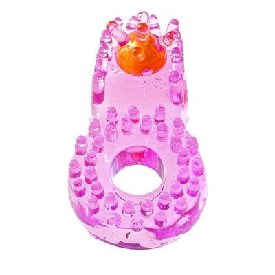 Розовое эрекционное кольцо со стимулятором для клитора - фото, цены