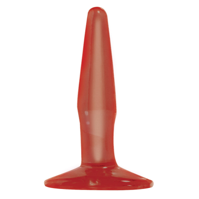 Маленькая красная анальная пробка Basix Rubber Works Mini Butt Plug - 10,8 см. - фото, цены