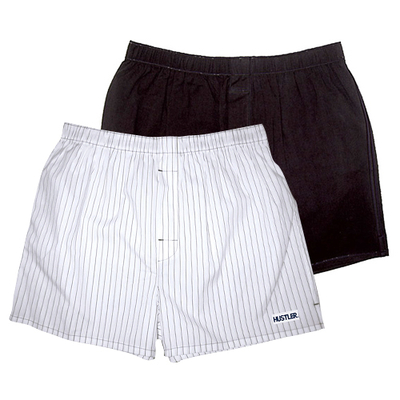 Комплект из 2 мужских трусов-шортов: чёрных и белых в полоску - фото, цены