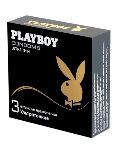 Ультратонкие презервативы Playboy Ultra Thin - 3 шт. - фото, цены