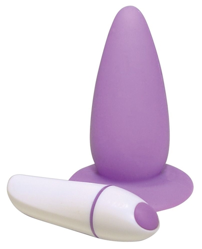 Фиолетовая анальная вибровтулка Smile - 10 см. - фото, цены