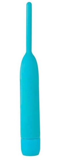Голубой вибромассажер из силикона Delight - 18,5 см. - фото, цены