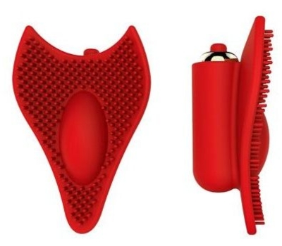 Красный клиторальный стимулятор с шипиками - 7,5 см. - фото, цены