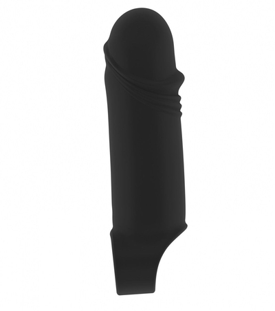 Чёрная удлиняющая насадка Stretchy Thick Penis Extension No.35 - 15,2 см. - фото, цены