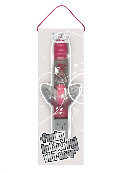Розовый Hi-tech вибратор Funky Butterfly Pink - 22 см. - фото, цены
