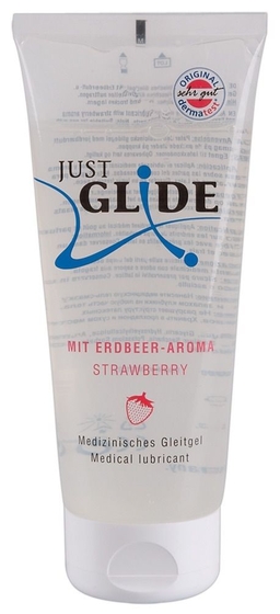 Гель-лубрикант Just Glide с ароматом клубники - 200 мл. - фото, цены