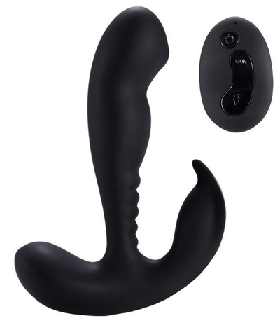 Черный стимулятор простаты Remote Control Prostate Stimulator with Rolling Ball - 13,3 см. - фото, цены