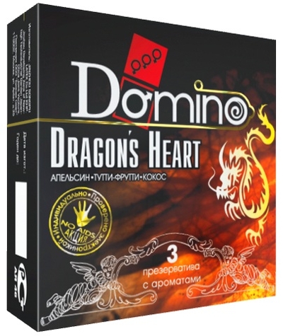 Ароматизированные презервативы Domino Dragon’s Heart - 3 шт. - фото, цены