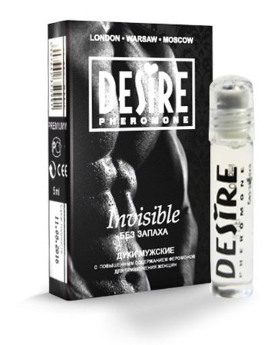 Мужские духи с феромонами Desire Invisible без запаха - 5 мл. - фото, цены