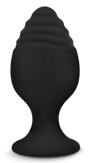 Черная силиконовая рельефная анальная пробка - 8,5 см. - фото, цены