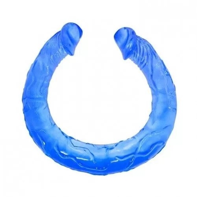 Синий двухголовый фаллоимитатор Double Dong - 44 см. - фото, цены