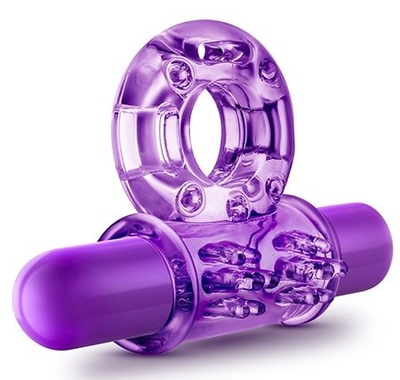 Фиолетовое эрекционное виброкольцо Couples Play Vibrating Cock Ring - фото, цены