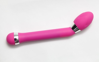 Розовый изогнутый вибратор для стимуляции точки G - 19 см. - фото, цены