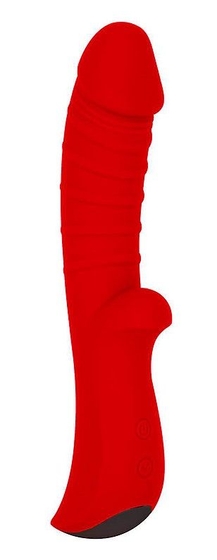 Красный вибромассажер 5 Silicone Wild Passion - 19,1 см. - фото, цены