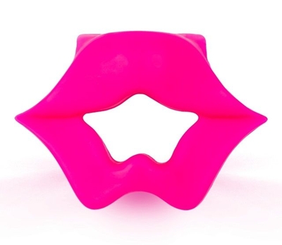Розовое эрекционное виброкольцо в форме губ - фото, цены