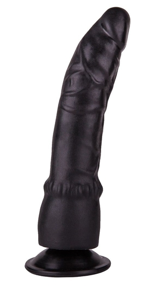 Чёрный фаллоимитатор на присоске - 19,3 см. - фото, цены