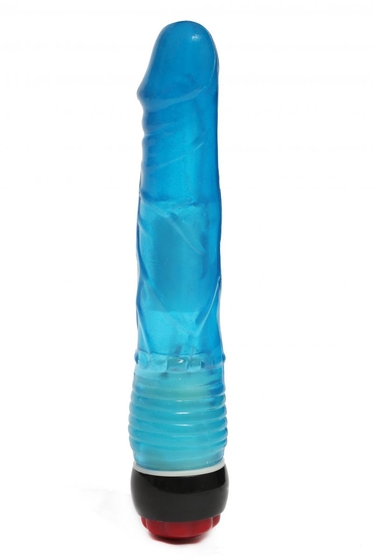 Голубой вибратор-реалистик - 21,5 см. - фото, цены