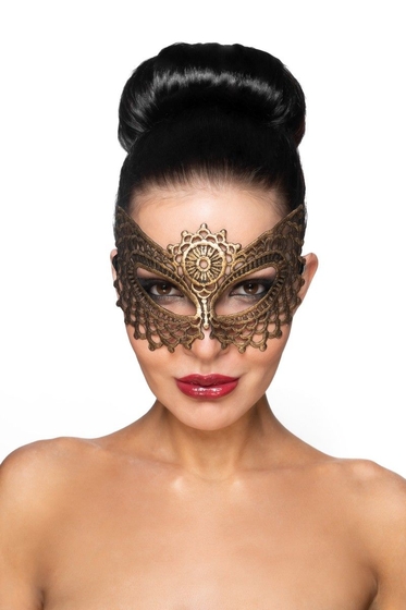Золотистая карнавальная маска Фейт - фото, цены