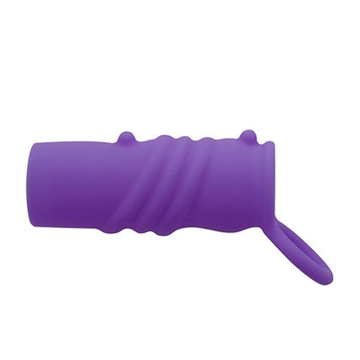 Фиолетовая насадка-эректор Neon Sensation Ribbed Sleeve - фото, цены