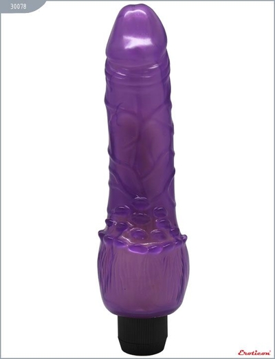 Фиолетовый вибратор с усиками - 19 см. - фото, цены