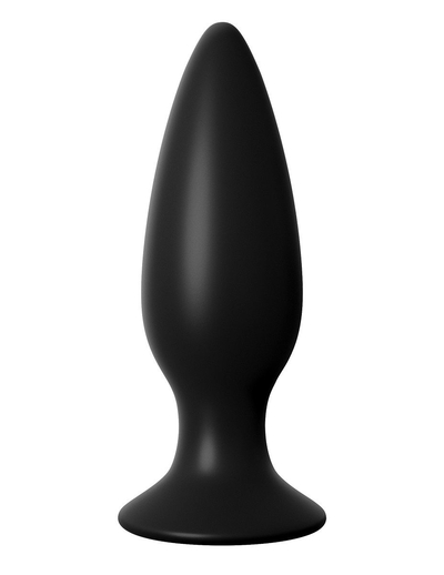Чёрная большая анальная вибропробка Large Rechargeable Anal Plug - 13,5 см. - фото, цены