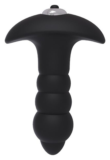 Черный анальный вибромассажер Bubble Plug - 11 см. - фото, цены