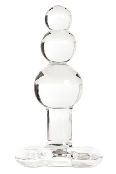 Прозрачная анальная втулка-ёлочка из стекла - 10,5 см. - фото, цены