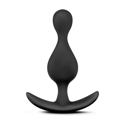 Чёрная фигурная анальная пробка Luxe Explore - 11,4 см. - фото, цены